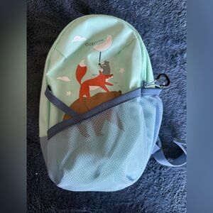 Kids turquoise and blue soft animal backpack - has minor black spots as pictured